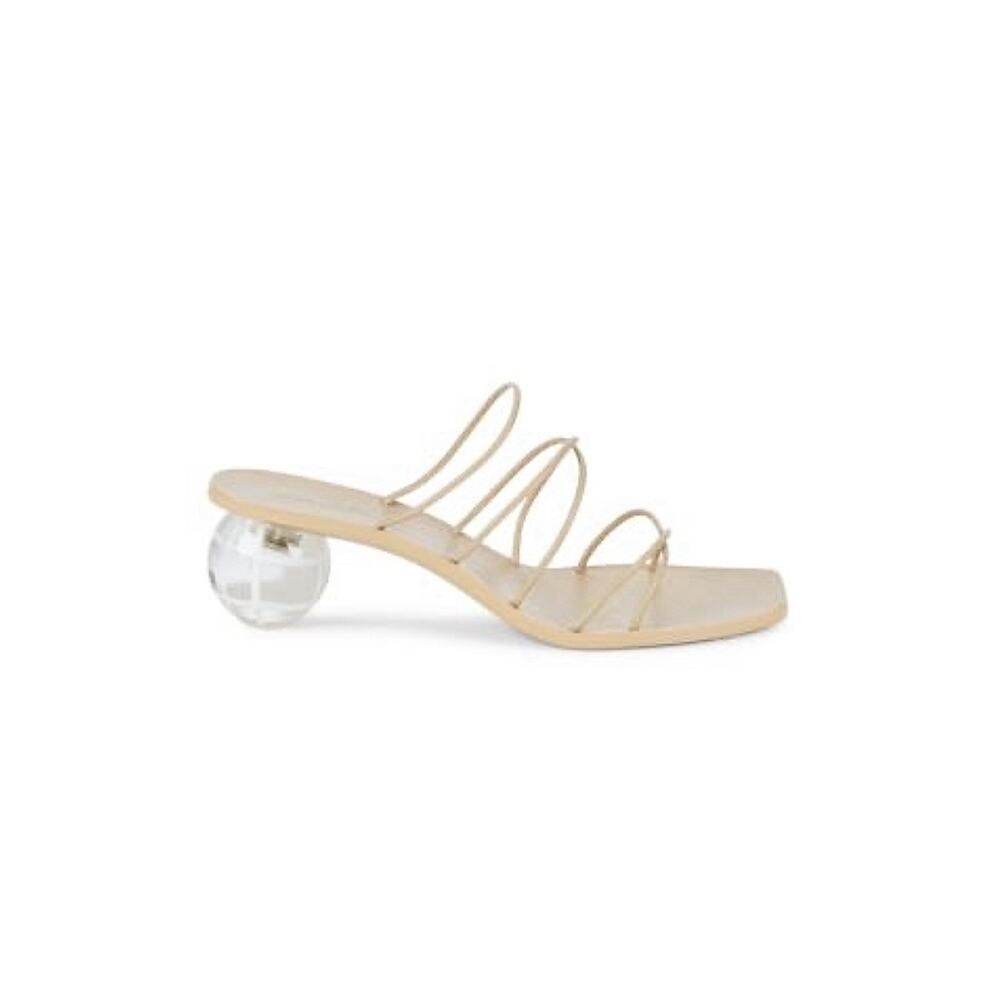 Cult Gaia Cassie Bubble Sandals Tan Leather Strappy Heels Size 5 US / 35 EU